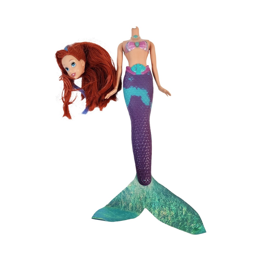 Disney Princess Ariel Mermaid Doll Mattel 2009 Color Change‎ Tail Purple Teal